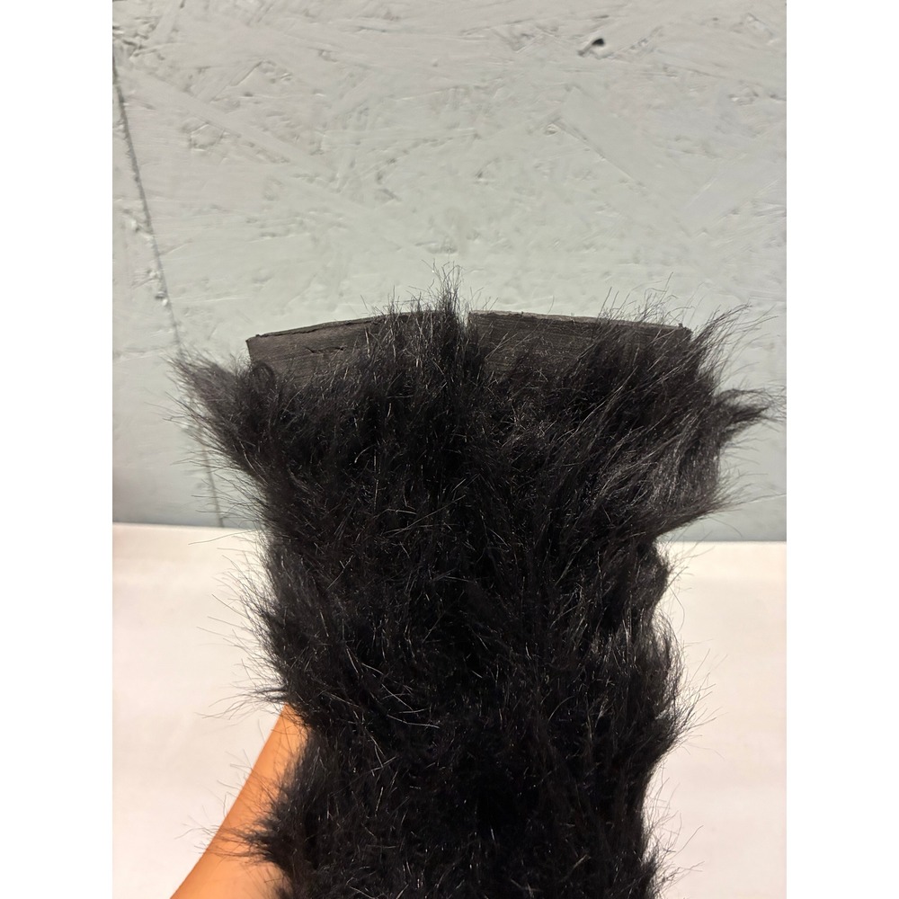 Monki Faux Fur Snow Boots Womens 6.5 Black Winter Warm Chunky Platform Cozy - Picture 9 of 9